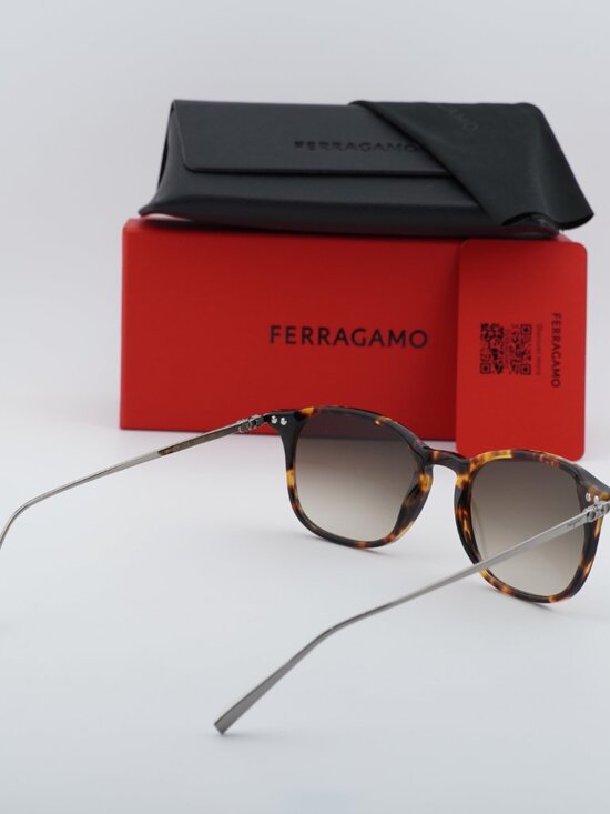 Salvatore Ferragamo SF2846SCP 219 Square Sunglasses - Dark Tortoise/Grey main image 4